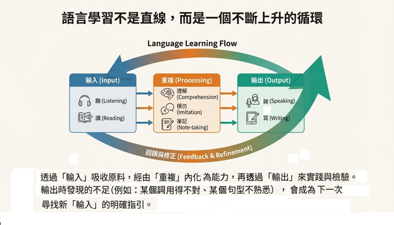 Language learning flow